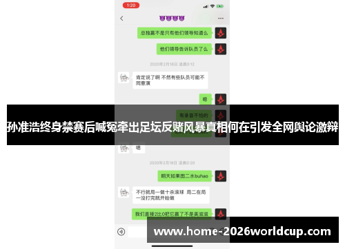 孙准浩终身禁赛后喊冤牵出足坛反赌风暴真相何在引发全网舆论激辩